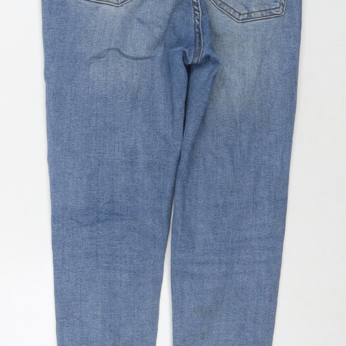 Denim & Co. Womens Blue Cotton Skinny Jeans Size 10 L25 in Regular Zip