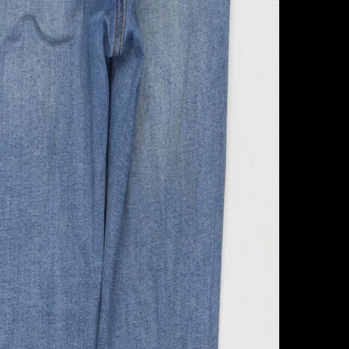 Denim & Co. Womens Blue Cotton Skinny Jeans Size 10 L25 in Regular Zip