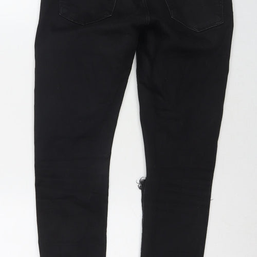 Topshop Womens Black Cotton Skinny Jeans Size 28 L28 in Regular Zip