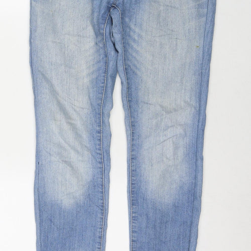 Denim & Co. Womens Blue Cotton Skinny Jeans Size 10 L30 in Regular Zip