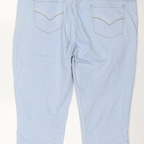 Intuition Womens Blue Cotton Capri Jeans Size 20 L21 in Regular Zip