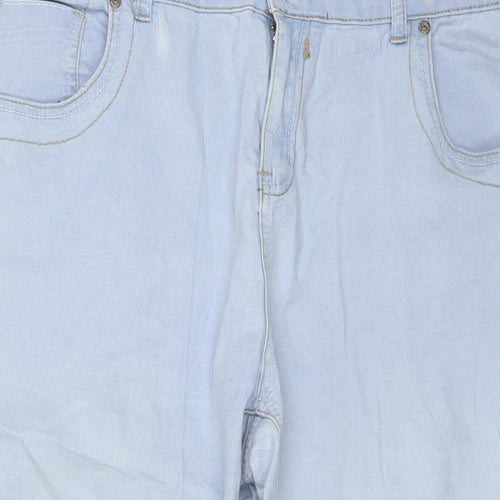 Intuition Womens Blue Cotton Capri Jeans Size 20 L21 in Regular Zip