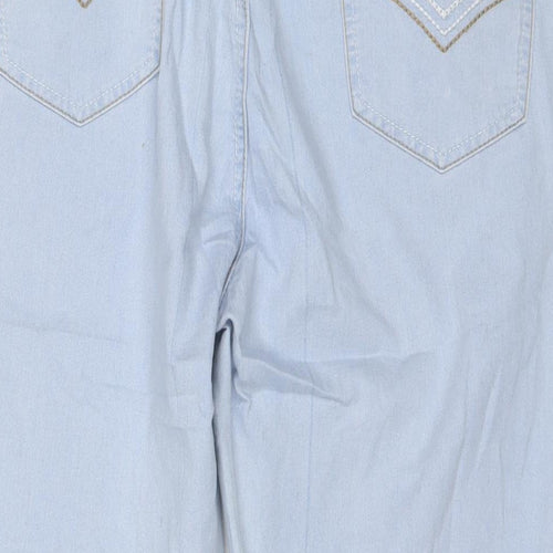 Intuition Womens Blue Cotton Capri Jeans Size 20 L21 in Regular Zip