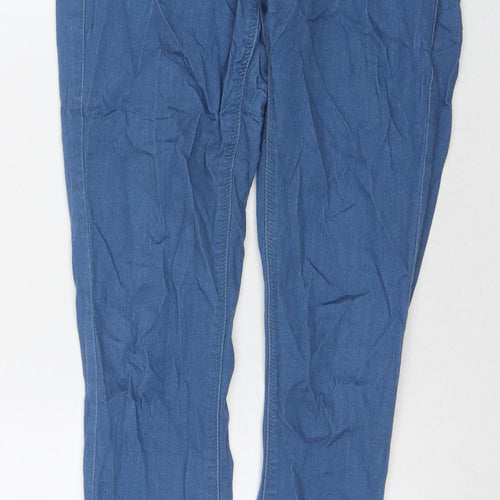 Topshop Womens Blue Cotton Skinny Jeans Size 28 in L32 in Regular Zip