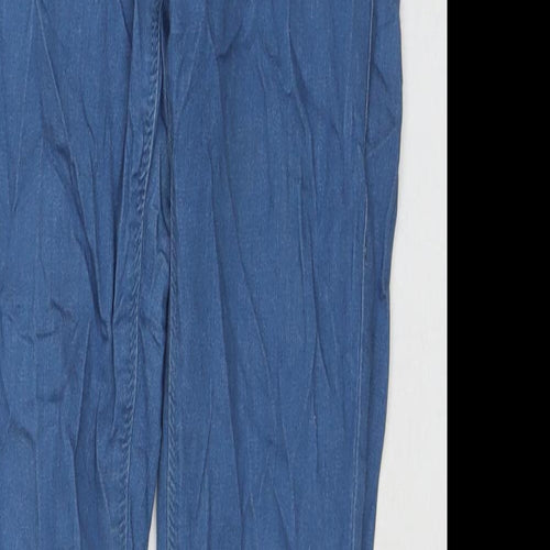 Topshop Womens Blue Cotton Skinny Jeans Size 28 in L32 in Regular Zip