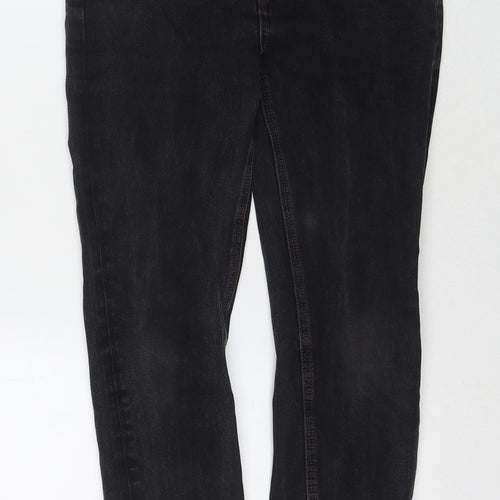 Marks and Spencer Womens Black Cotton Skinny Jeans Size 10 L26 in Regular Zip