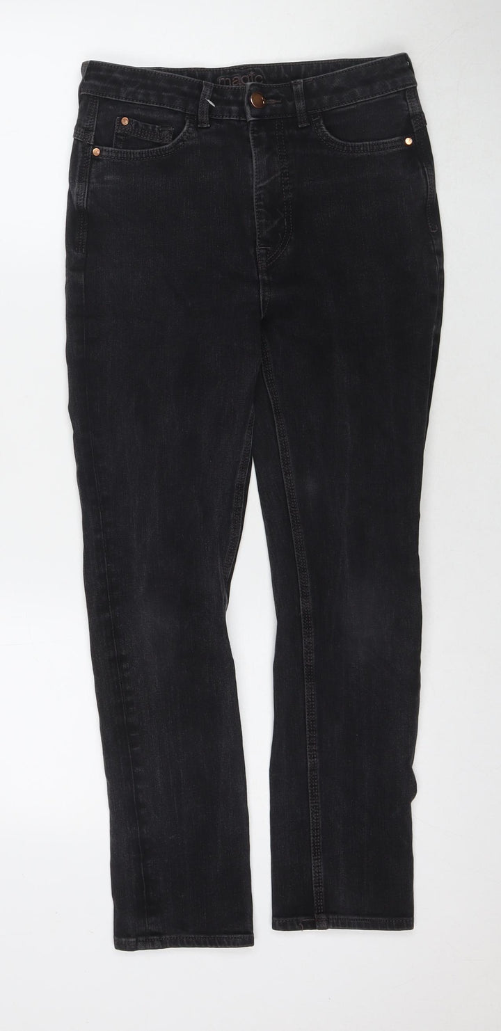 Marks and Spencer Womens Black Cotton Skinny Jeans Size 10 L26 in Regular Zip