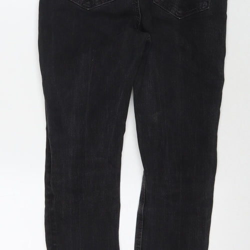 Marks and Spencer Womens Black Cotton Skinny Jeans Size 10 L26 in Regular Zip