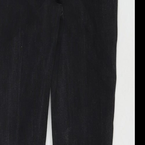 Marks and Spencer Womens Black Cotton Skinny Jeans Size 10 L26 in Regular Zip