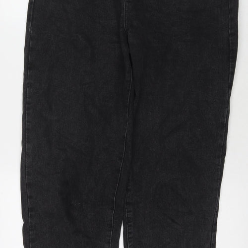 Cotton:On Womens Black Cotton Straight Jeans Size 10 L29 in Regular Zip