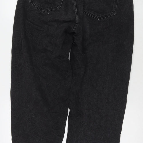 Cotton:On Womens Black Cotton Straight Jeans Size 10 L29 in Regular Zip