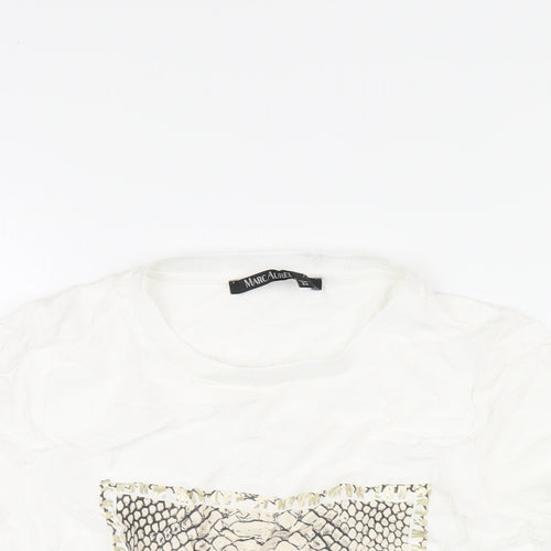 Marc Aurel Womens White Viscose Basic T-Shirt Size 6 Round Neck