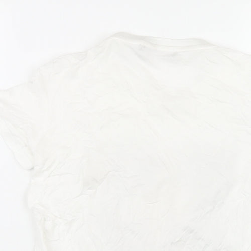 Marc Aurel Womens White Viscose Basic T-Shirt Size 6 Round Neck