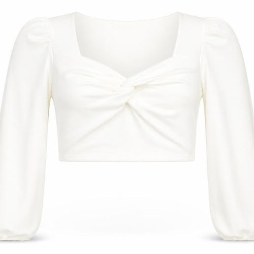 I SAW IT FIRST Womens White Polyester Cropped T-Shirt Size 16 V-Neck