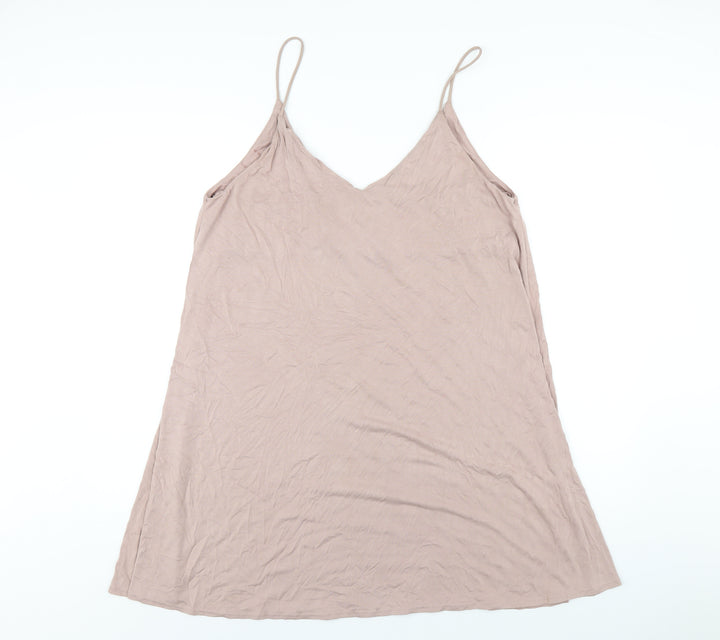 H&M Womens Pink Modal Slip Dress Size M V-Neck Pullover