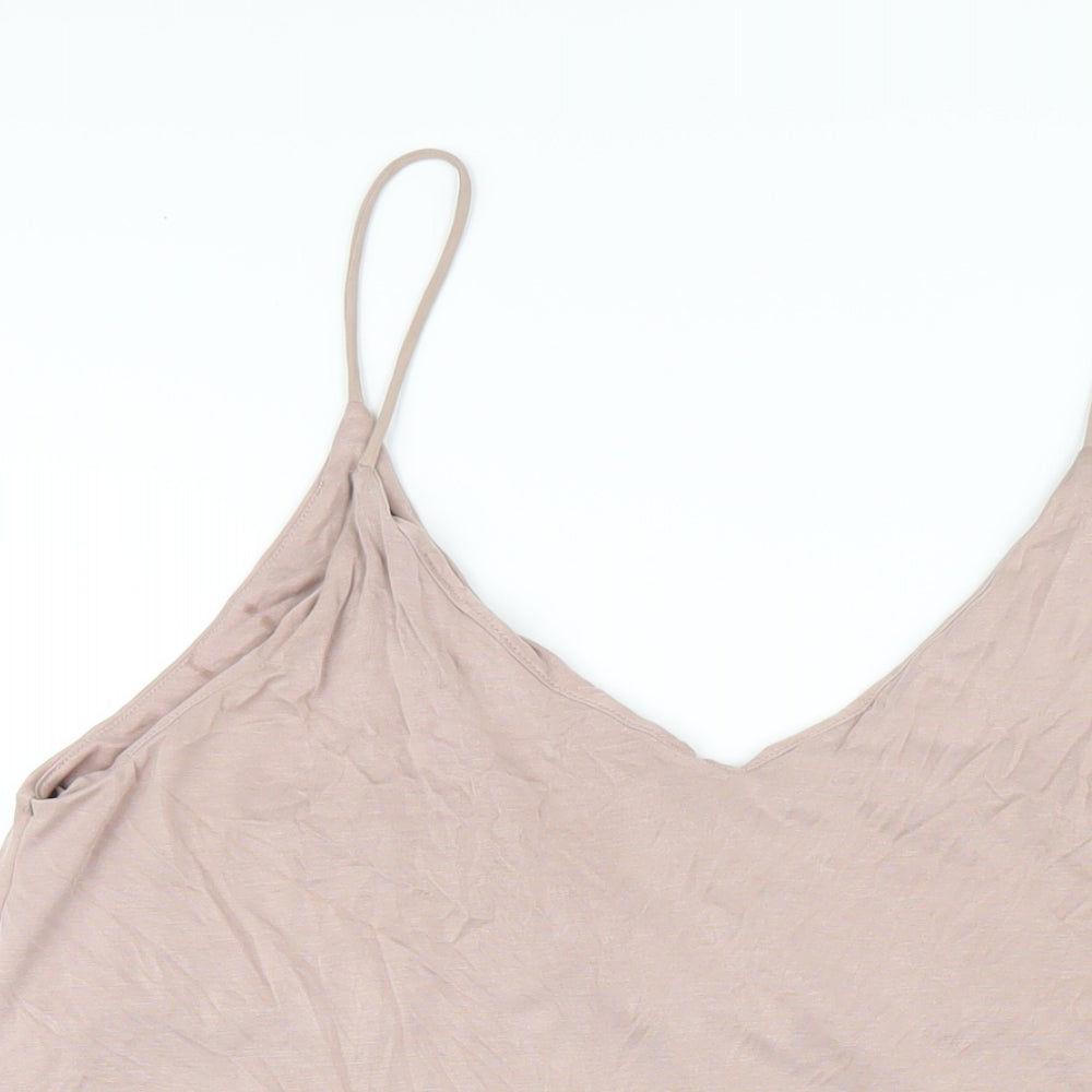 H&M Womens Pink Modal Slip Dress Size M V-Neck Pullover
