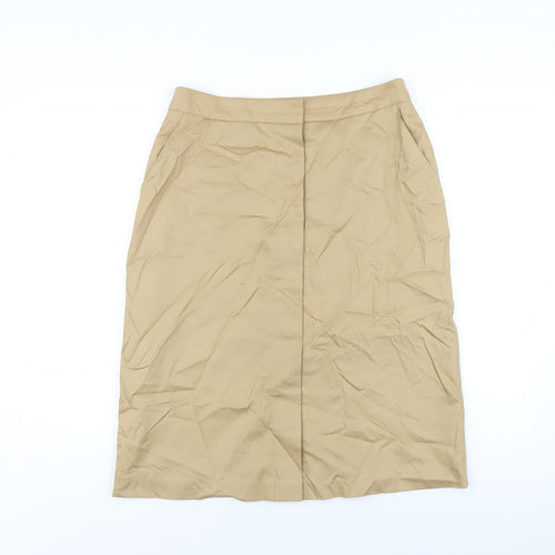 Betty Barclay Womens Beige Cotton A-Line Skirt Size 14 Zip