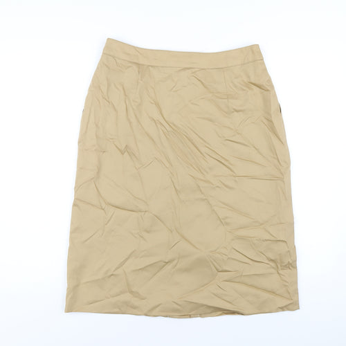 Betty Barclay Womens Beige Cotton A-Line Skirt Size 14 Zip
