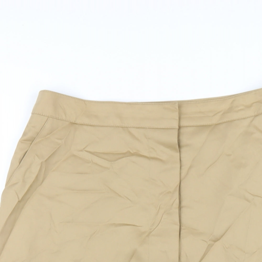 Betty Barclay Womens Beige Cotton A-Line Skirt Size 14 Zip