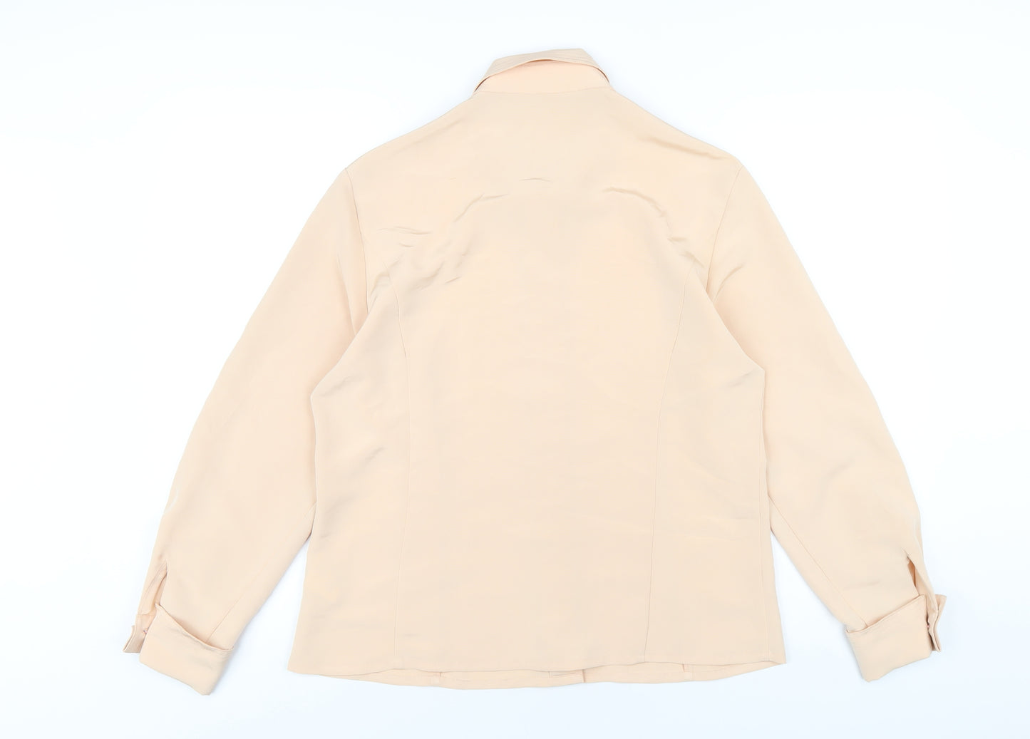 Precis Womens Beige Polyester Basic Button-Up Size 14 Collared