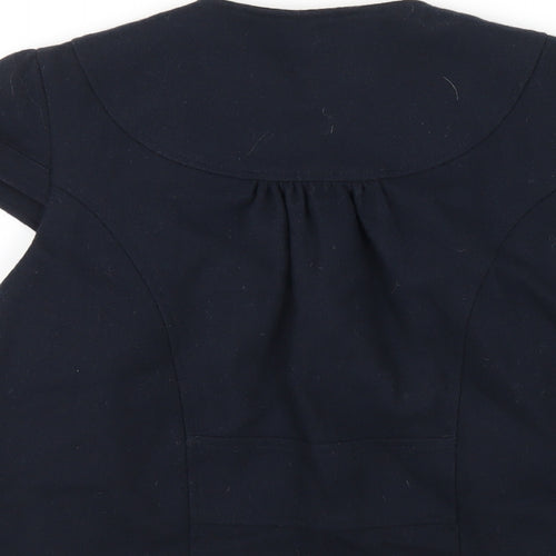 River Island Womens Blue Jacket Size 10 Hook & Eye - Beaded Neckline