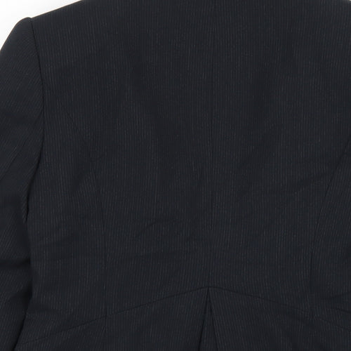 Betty Jackson Womens Blue Striped Polyester Jacket Blazer Size 8