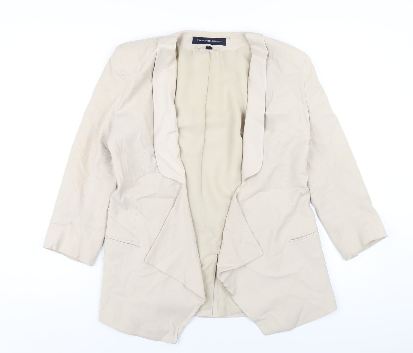 French Connection Womens Beige Jacket Blazer Size 8