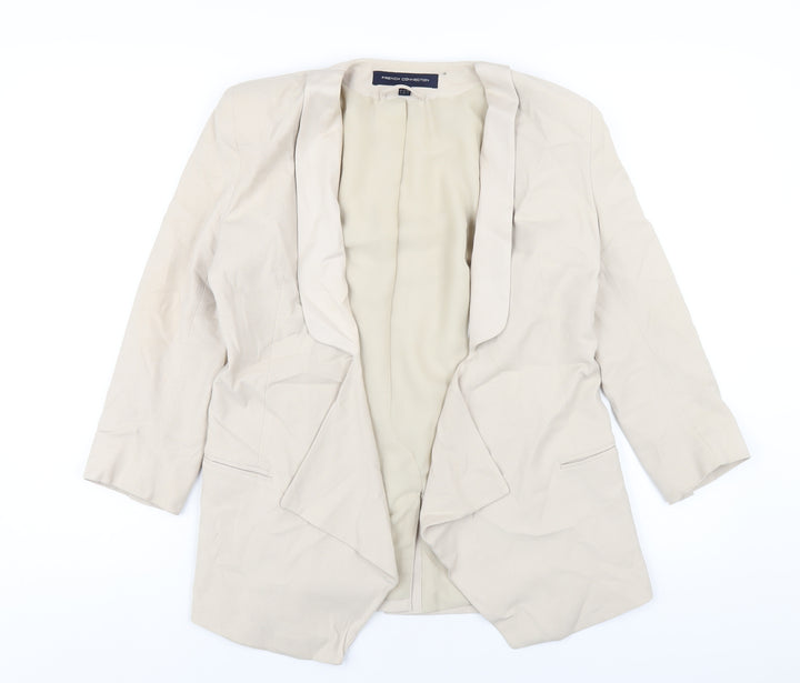 French Connection Womens Beige Jacket Blazer Size 8