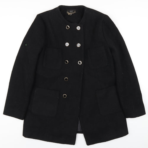 NEXT Womens Black Pea Coat Coat Size 12 Button
