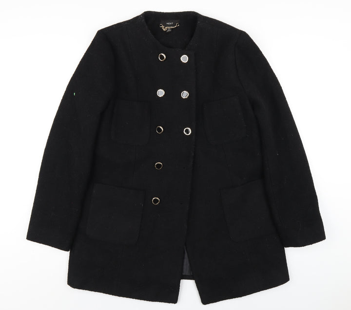 NEXT Womens Black Pea Coat Coat Size 12 Button