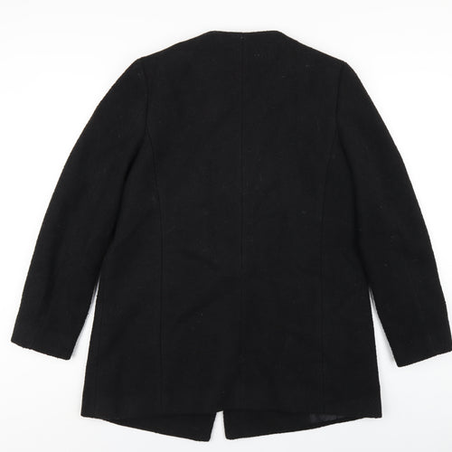 NEXT Womens Black Pea Coat Coat Size 12 Button