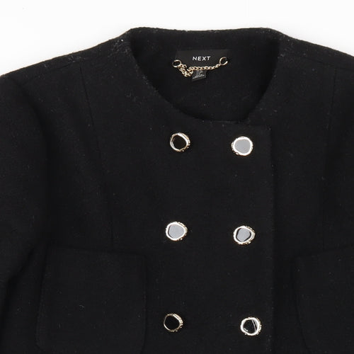 NEXT Womens Black Pea Coat Coat Size 12 Button
