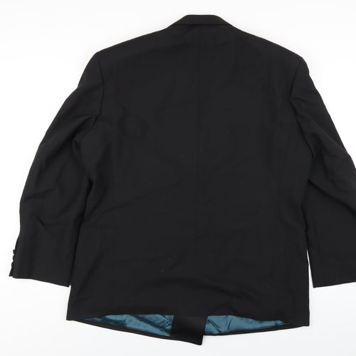 Marks and Spencer Mens Black Polyester Tuxedo Blazer Size 44 Regular
