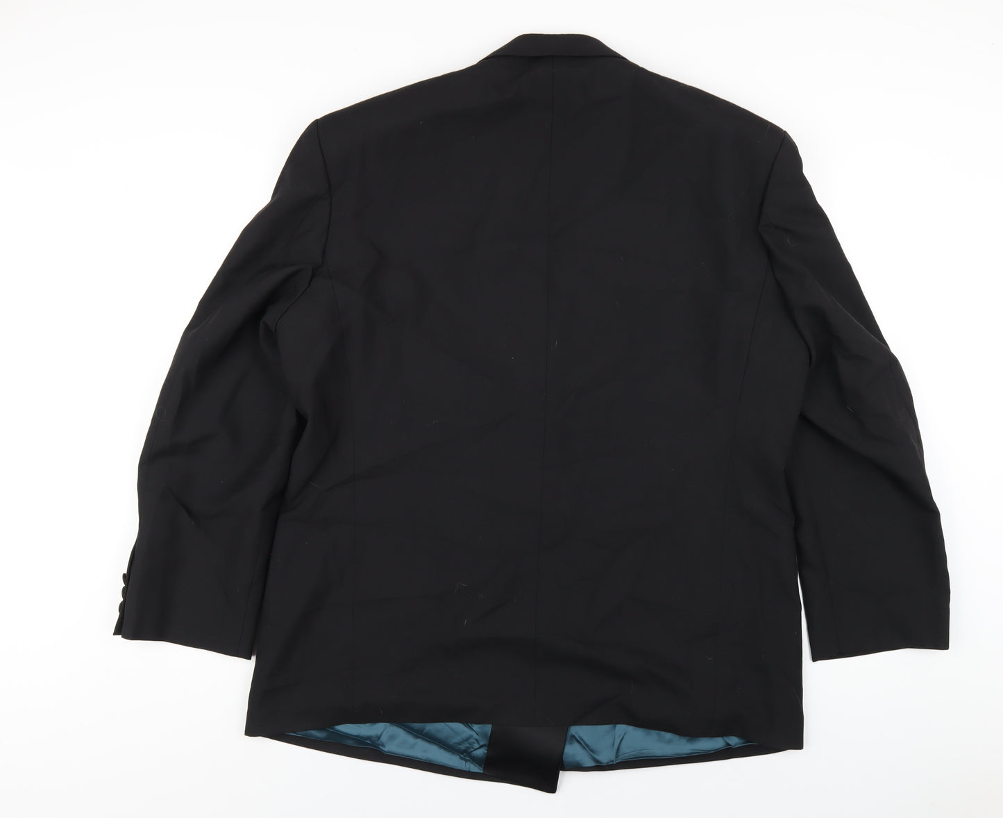 Marks and Spencer Mens Black Polyester Tuxedo Blazer Size 44 Regular