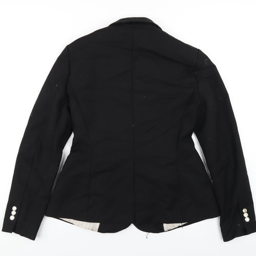 Zara Womens Black Polyester Jacket Blazer Size L