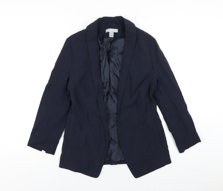 H&M Womens Blue Jacket Blazer Size 8