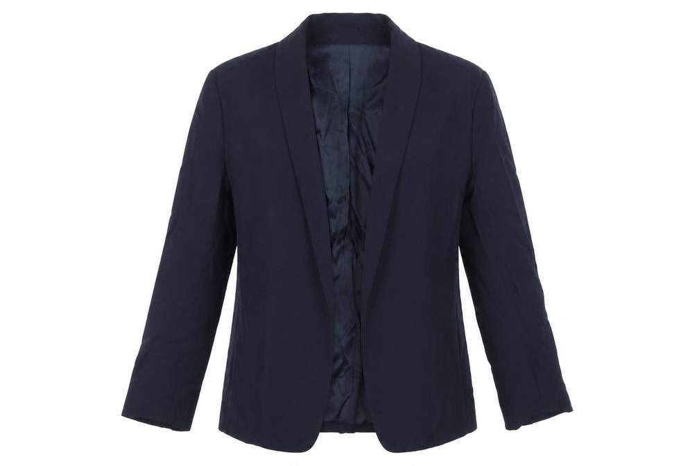 Front view of H&M women’s blue jacket blazer, size UK 8