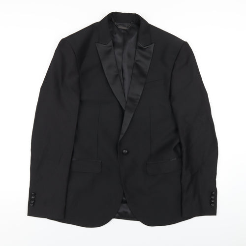 Blackberrys Mens Black Polyester Jacket Blazer Size 38 Regular