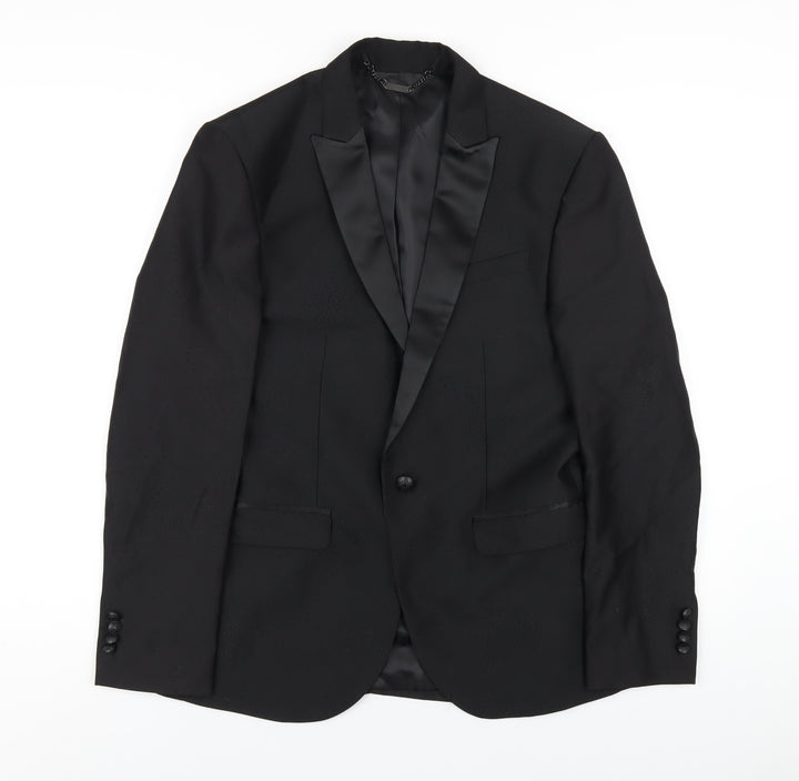 Blackberrys Mens Black Polyester Jacket Blazer Size 38 Regular
