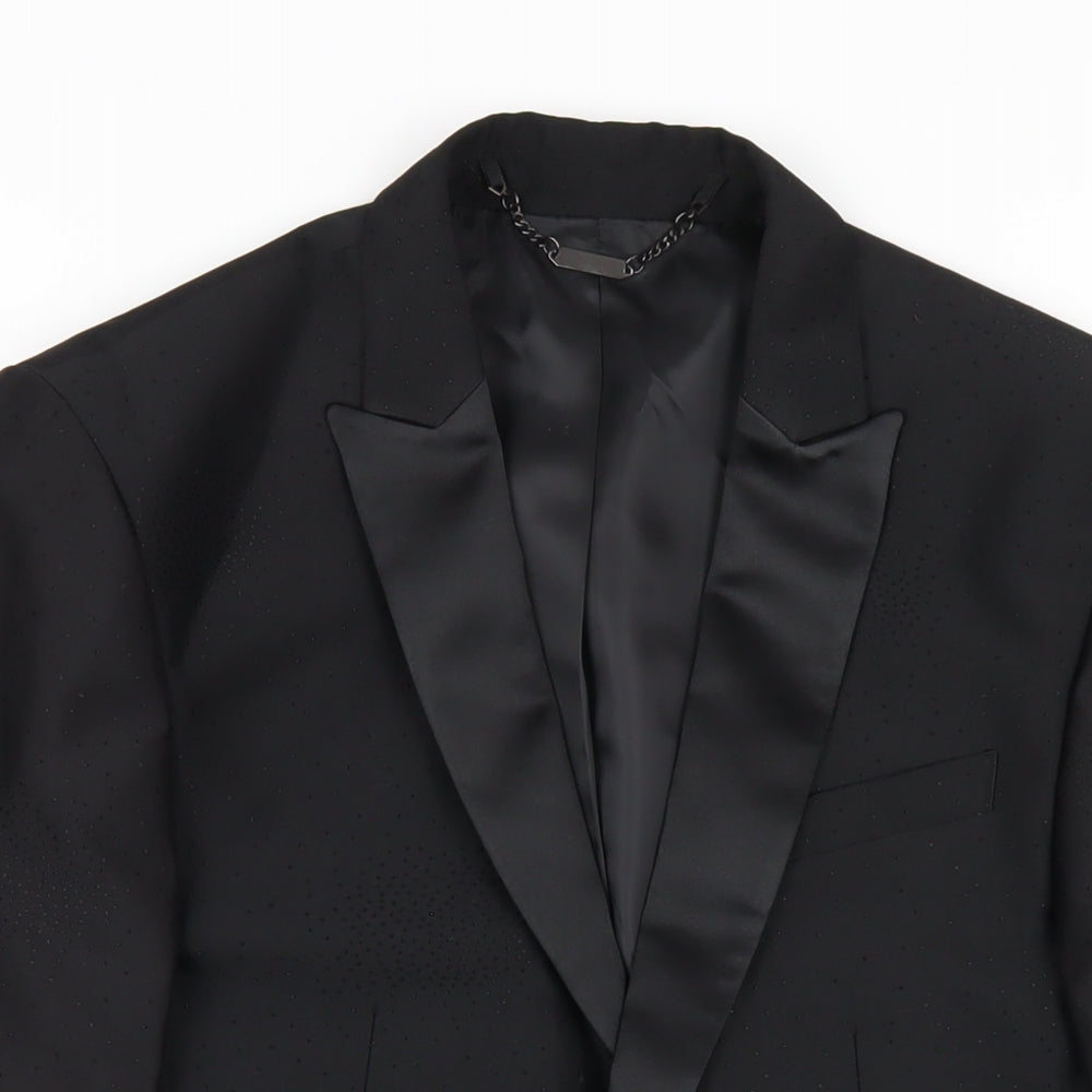 Blackberrys Mens Black Polyester Jacket Blazer Size 38 Regular