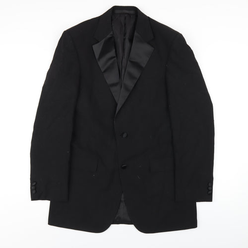 Marks and Spencer Mens Black Polyester Jacket Blazer Size 38 Regular