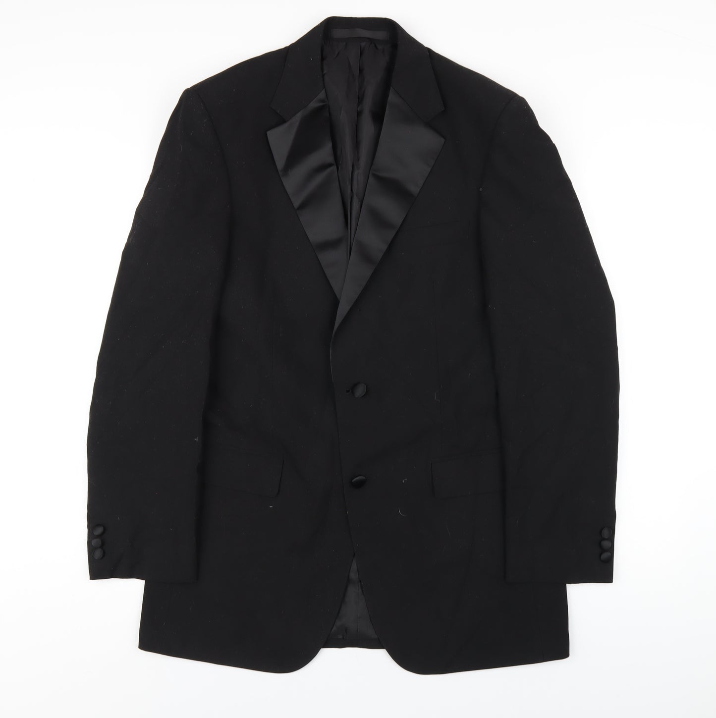 Marks and Spencer Mens Black Polyester Jacket Blazer Size 38 Regular