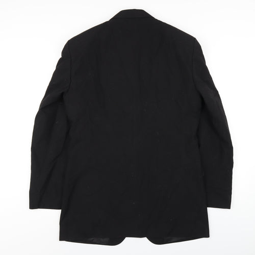 Marks and Spencer Mens Black Polyester Jacket Blazer Size 38 Regular