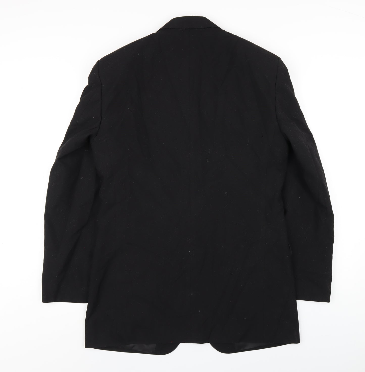 Marks and Spencer Mens Black Polyester Jacket Blazer Size 38 Regular