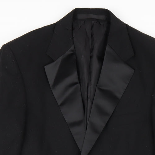 Marks and Spencer Mens Black Polyester Jacket Blazer Size 38 Regular
