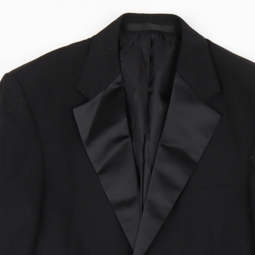Marks and Spencer Mens Black Polyester Jacket Blazer Size 38 Regular