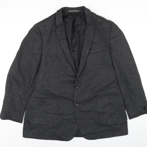 Burton Mens Grey Viscose Jacket Blazer Size 46 Regular