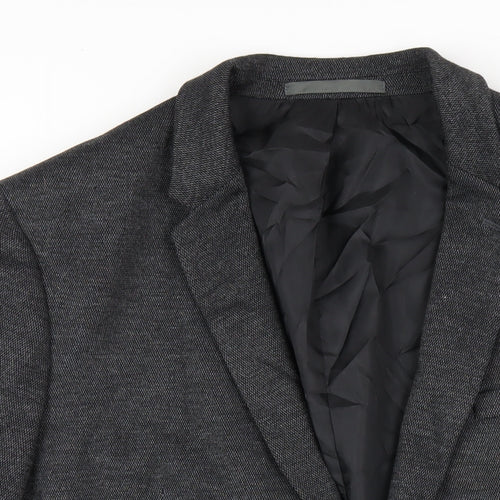Burton Mens Grey Viscose Jacket Blazer Size 46 Regular