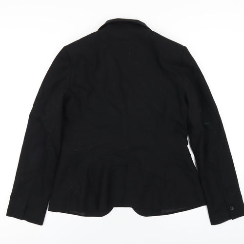 Zara Womens Black Polyester Jacket Blazer Size 12