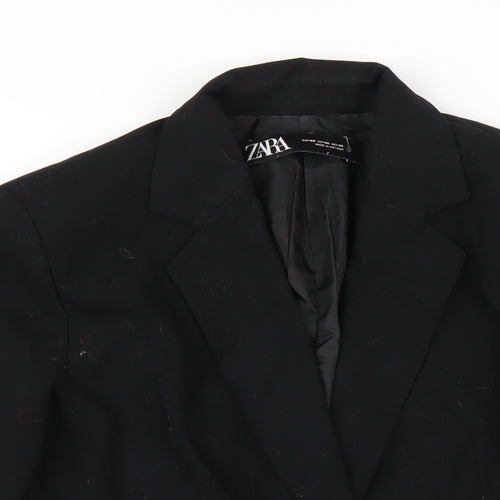 Zara Womens Black Polyester Jacket Blazer Size 12